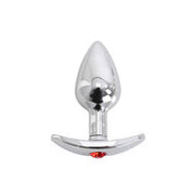 Kiotos - Aluminium buttplug Met Handvat En Sierkristal - Rood