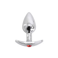Kiotos - Aluminium buttplug Met Handvat En Sierkristal - Rood