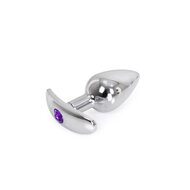 Kiotos - Aluminium buttplug Met Handvat En Sierkristal - Paars