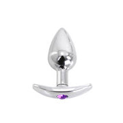 Kiotos - Aluminium buttplug Met Handvat En Sierkristal - Paars