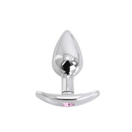 Kiotos - Aluminium buttplug Met Handvat En Sierkristal - Roze