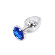 Kiotos - Buttplug Aluminium Met Blauw Sierkristal - Maat L