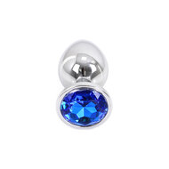 Kiotos - Buttplug Aluminium Met Blauw Sierkristal - Maat L