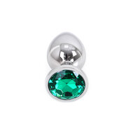 Kiotos - Buttplug Aluminium Met Groen Sierkristal - Maat L