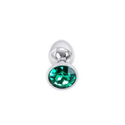 Kiotos - Buttplug Aluminium Met Groen Sierkristal - Maat S