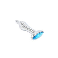 Kiotos - Fist Buttplug Aluminium met Lichtblauwe Siersteen - small