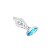 Kiotos - Fist Buttplug Aluminium met Lichtblauwe Siersteen - medium