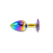 Kiotos - Rainbow Buttplug Aluminium Met Siersteen - Maat S
