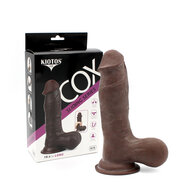 Kiotos Cox - Dildo Met Glijdende Huid 19.5 x 4.5 cm - Bruin