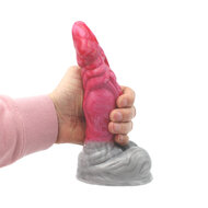 Kiotos Monstar - Dildo Beast 25 - 22 x 6 cm - Roze/Grijs/Wit
