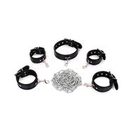 Budget Bondageset Met collar, hand- En voetboeien - Zwart