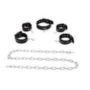Budget Bondageset Met collar, hand- En voetboeien - Zwart