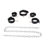 Budget Bondageset Met collar, hand- En voetboeien - Zwart