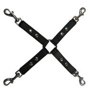 Kiotos Leather - Hogtie Bondage Riem Met Studs En Karabijnhaken - Zwart