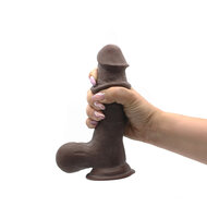 Kiotos Cox - Dildo Met Glijdende Huid 19.5 x 4.5 cm - Bruin