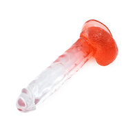 Kiotos Cox Color - Gekleurde Dildo 06 - 22,5 x 4,2 cm - Transparant/Rood