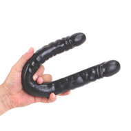 Kiotos Cox - Dubbele Dildo 45 x 4,5/4,8 cm - Zwart