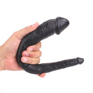 Kiotos Cox - Dubbele Dildo 35 x 2.2/5 cm - Zwart