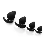 Kiotos - Siliconen Anker Buttplug Set - 4 stuks - zwart