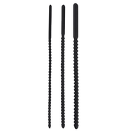 Kiotos - Set van 3 Geribbelde Sounds/Dilators - zwart