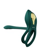 ZALO - Vibrerende Cockring & koppelvibrator BAYEK met afstandsbediening - smaragdgroen