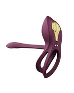 ZALO - Vibrerende Cockring & koppelvibrator BAYEK met afstandsbediening - amethyst paars