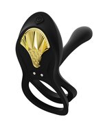 ZALO - Vibrerende Cockring & koppelvibrator BAYEK met afstandsbediening - obsidian zwart