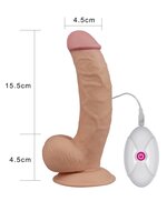 Lovetoy - Vibrerende Dildo - The Ultra Soft Dude - Superzacht materiaal - 20 cm - lichte huidskleur