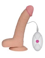 Lovetoy - Vibrerende Dildo - The Ultra Soft Dude - Superzacht materiaal - 21 cm - lichte huidskleur