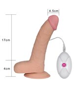 Lovetoy - Vibrerende Dildo - The Ultra Soft Dude - Superzacht materiaal - 21 cm - lichte huidskleur