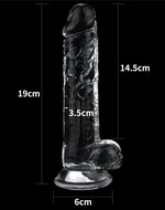 Lovetoy - Flawless - Dildo - 19 x 3.5 cm - Transparant