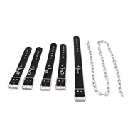 Budget Bondageset Met collar, hand- En voetboeien - Zwart
