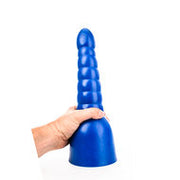 All Blue - Geribbelde Anaal Dildo - 34 x 11 cm - Blauw