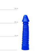 All Blue - Geribbelde Dildo - 26 x 5 cm - Blauw