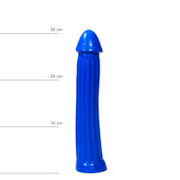All Blue - XXL Dildo Met ribbels 31 x 5.5 cm - Blauw