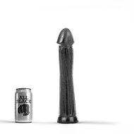 All Black - Grote dildo Met diepe Groeven - 30 x 5 cm - Zwart