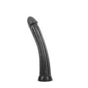 All Black - Grote dildo Met diepe Groeven - 30 x 5 cm - Zwart