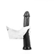 All Black - Grote dildo Met diepe Groeven - 30 x 5 cm - Zwart