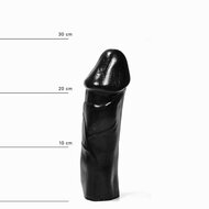 All Black - Zwarte Realistische Anaal Dildo Met Grote Eikel - 28 x 7.5 cm