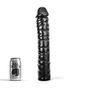 All Black - Extra Grote Dildo - 38 x 8.5 cm - Zwart