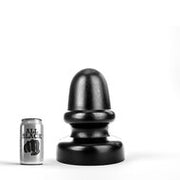 All Black - Buttplug - Met stimulerende ribbel 23 x 13.5 cm - Zwart