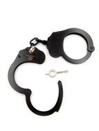 Mister B Cuff - Double Lock - Stalen Politiehandboeien Met Ketting - Zwart