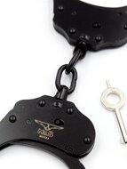 Mister B Cuff - Double Lock - Stalen Politiehandboeien Met Ketting - Zwart