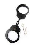 Mister B Cuff - Double Lock - Stalen Politiehandboeien Met Ketting - Zwart