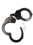 Mister B Cuff - Double Lock with hoop - Politiehandboeien - Zwart