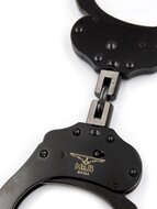 Mister B Cuff - Double Lock with hoop - Politiehandboeien - Zwart