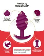 G-Vibe - G-plug Twist 2 - Geribbelde Buttplug - Paars