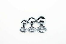 Kiotos - Buttplug aluminium met transparant kristal - medium