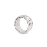 Kiotos - Luxe RVS Donut Cockring Fancy Met voelbare Groeven - Diameter 40 mm