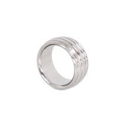 Kiotos - Luxe RVS Donut Cockring Fancy Met voelbare Groeven - Diameter 45 mm